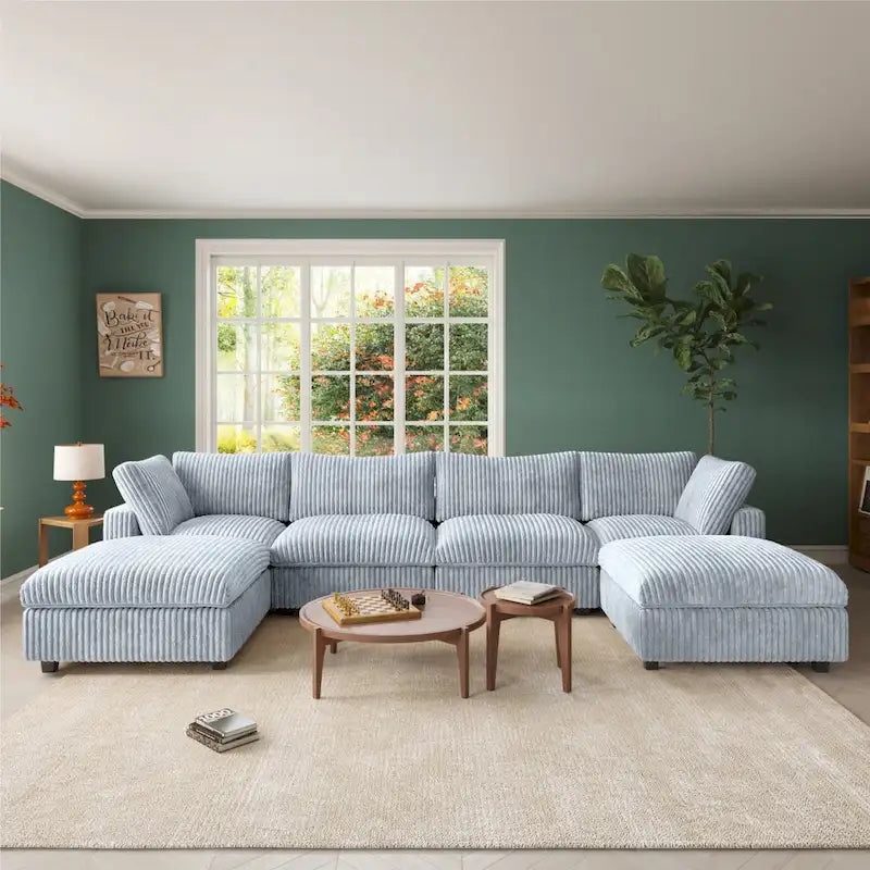 157.48 Modular Sectional Sofa Couch, Modern Deep Seat Sleeper Sofa for Living Room