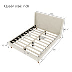 Letto a piattaforma lussuoso rivestito in velluto con elegante testiera