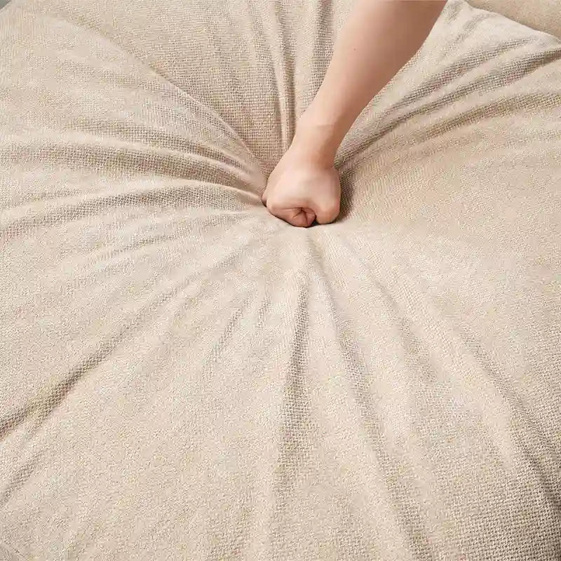 Canapé modulable Cloud avec ottoman, canapé d'angle minimaliste en tissu mélangé de lin pour salon, kaki