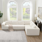 Modern L-Shaped Cloud Sofa Set, Modular Chenille Couch Set