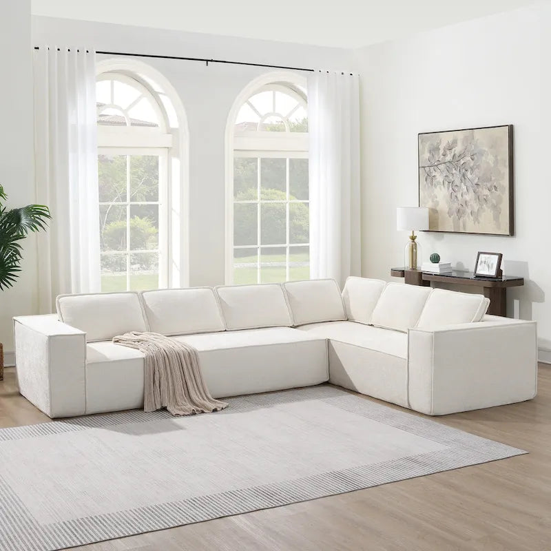 Ensemble de canapé d'angle moderne en nuage, ensemble de canapés modulaires en chenille
