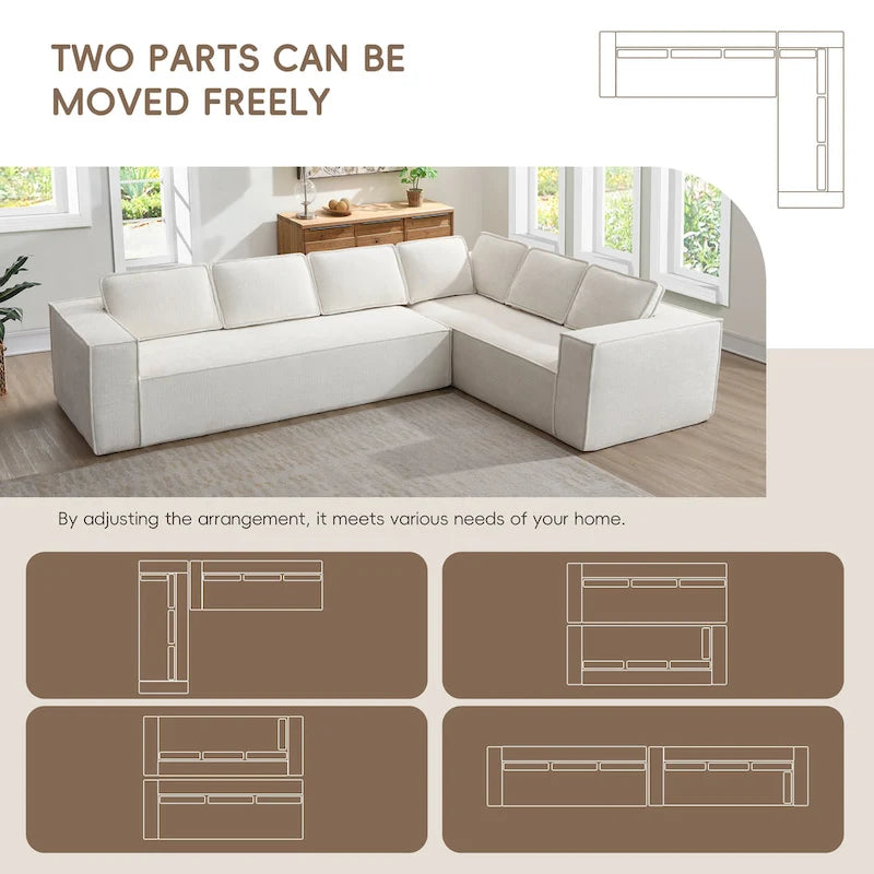 Ensemble de canapé d'angle moderne en nuage, ensemble de canapés modulaires en chenille