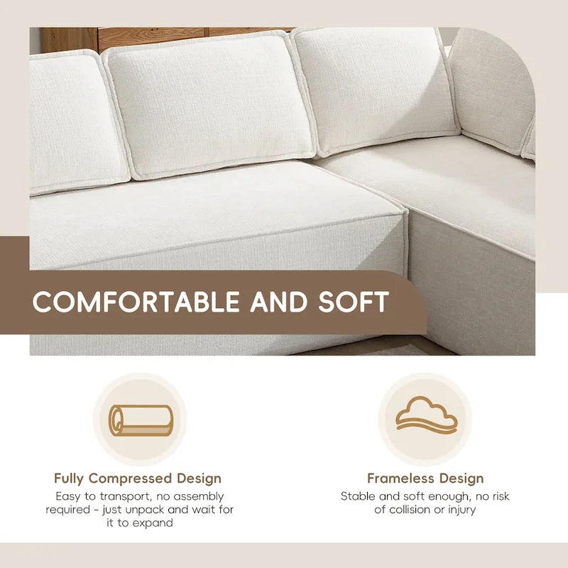 Ensemble de canapé d'angle moderne en nuage, ensemble de canapés modulaires en chenille