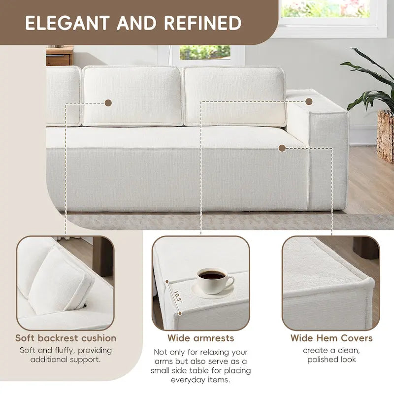 Ensemble de canapé d'angle moderne en nuage, ensemble de canapés modulaires en chenille