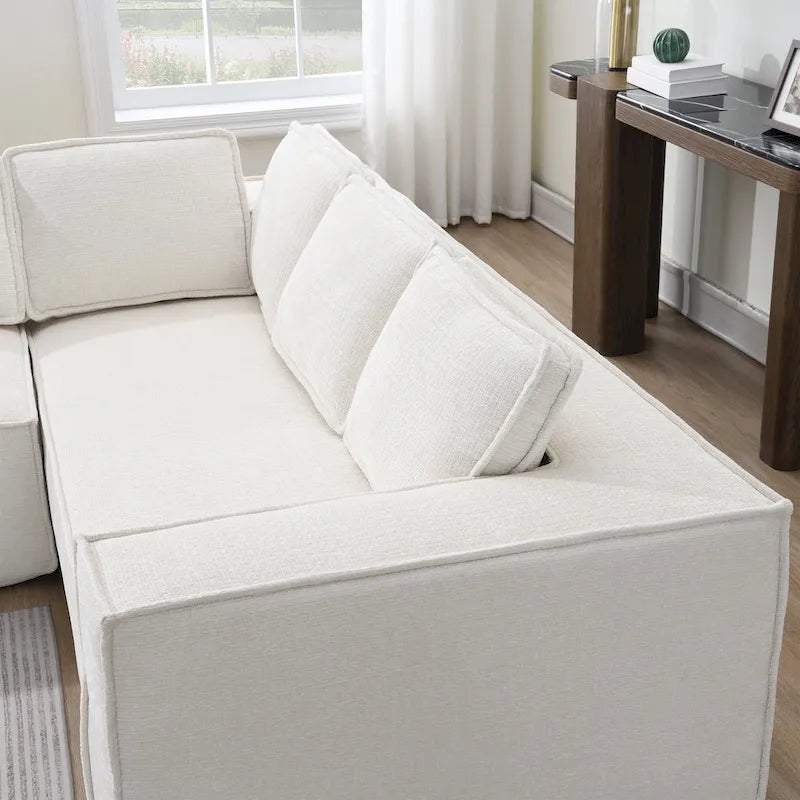 Ensemble de canapé d'angle moderne en nuage, ensemble de canapés modulaires en chenille