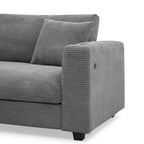 Divano Sezionale Angolare a L in Velluto a Coste con USB, Chaise longue e Portabicchieri