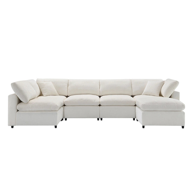 Canapé-lit modulable en chenille, convertible en forme de U