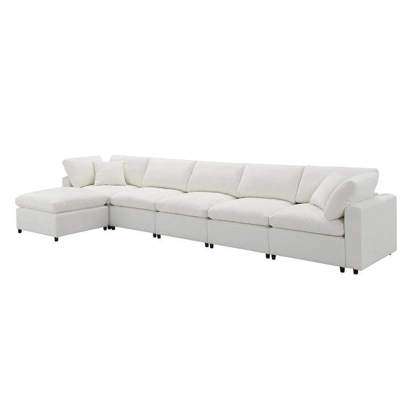 Canapé-lit modulable en chenille, convertible en forme de U