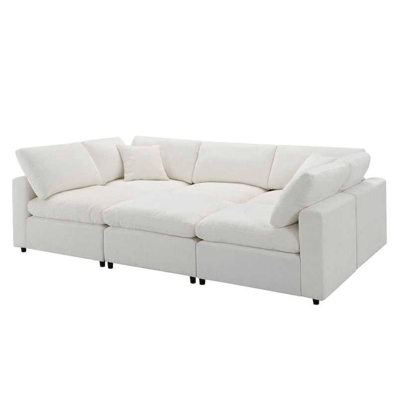 Canapé-lit modulable en chenille, convertible en forme de U