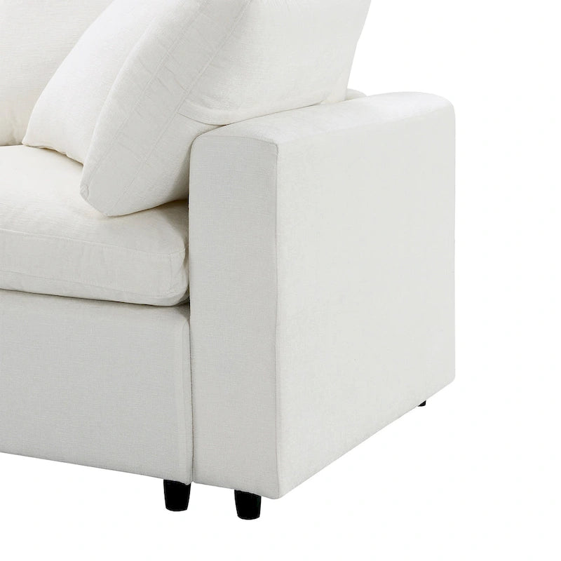 Canapé-lit modulable en chenille, convertible en forme de U
