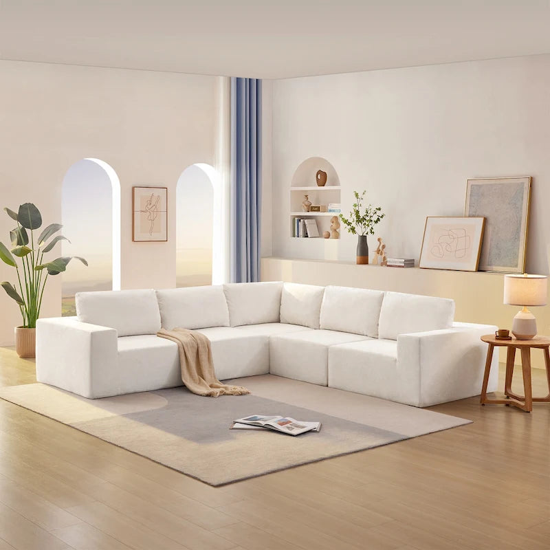 Canapé modulable 147, canapé d'angle avec assise large, combinaison libre