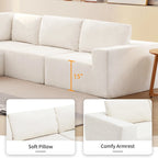 Canapé modulable 147, canapé d'angle avec assise large, combinaison libre