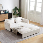 Divano Loveseat da 164 cm con Letto Estraibile, Divano Letto Convertibile in Velluto a Coste