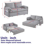 Divano Loveseat da 164 cm con Letto Estraibile, Divano Letto Convertibile in Velluto a Coste