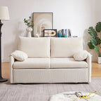 Divano Loveseat da 164 cm con Letto Estraibile, Divano Letto Convertibile in Velluto a Coste
