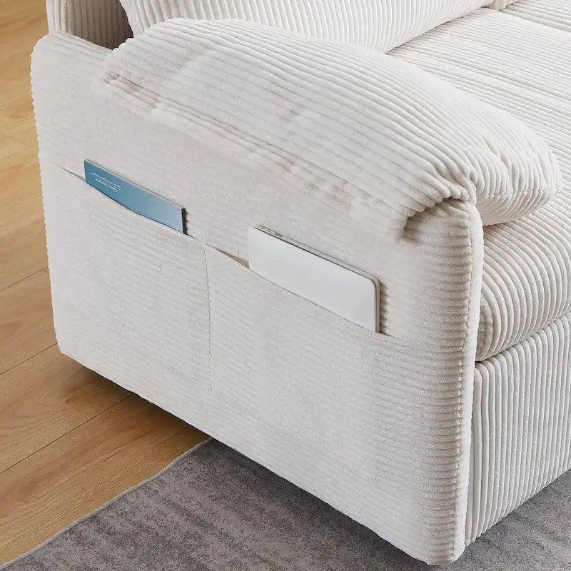 Divano Loveseat da 164 cm con Letto Estraibile, Divano Letto Convertibile in Velluto a Coste