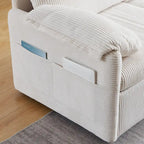Divano Loveseat da 164 cm con Letto Estraibile, Divano Letto Convertibile in Velluto a Coste