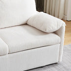 Divano Loveseat da 164 cm con Letto Estraibile, Divano Letto Convertibile in Velluto a Coste