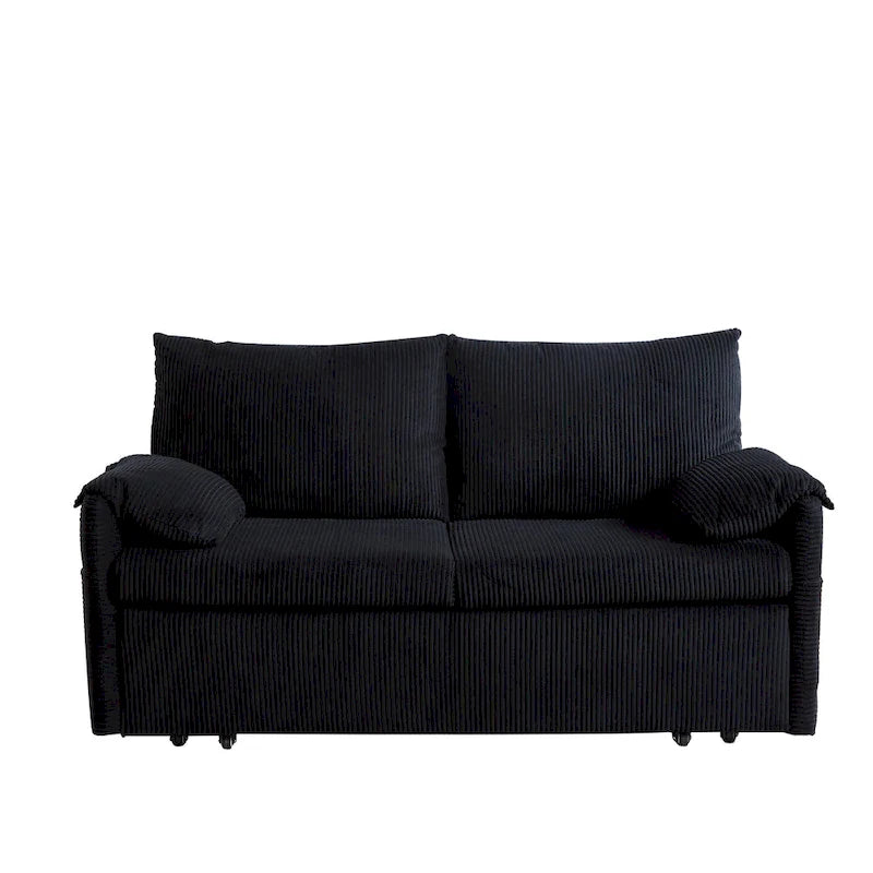 Divano Loveseat da 164 cm con Letto Estraibile, Divano Letto Convertibile in Velluto a Coste