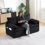Divano Loveseat da 164 cm con Letto Estraibile, Divano Letto Convertibile in Velluto a Coste