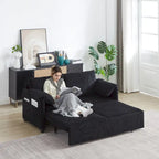 Divano Loveseat da 164 cm con Letto Estraibile, Divano Letto Convertibile in Velluto a Coste