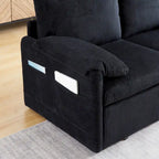 Divano Loveseat da 164 cm con Letto Estraibile, Divano Letto Convertibile in Velluto a Coste