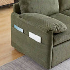 Divano Loveseat da 164 cm con Letto Estraibile, Divano Letto Convertibile in Velluto a Coste