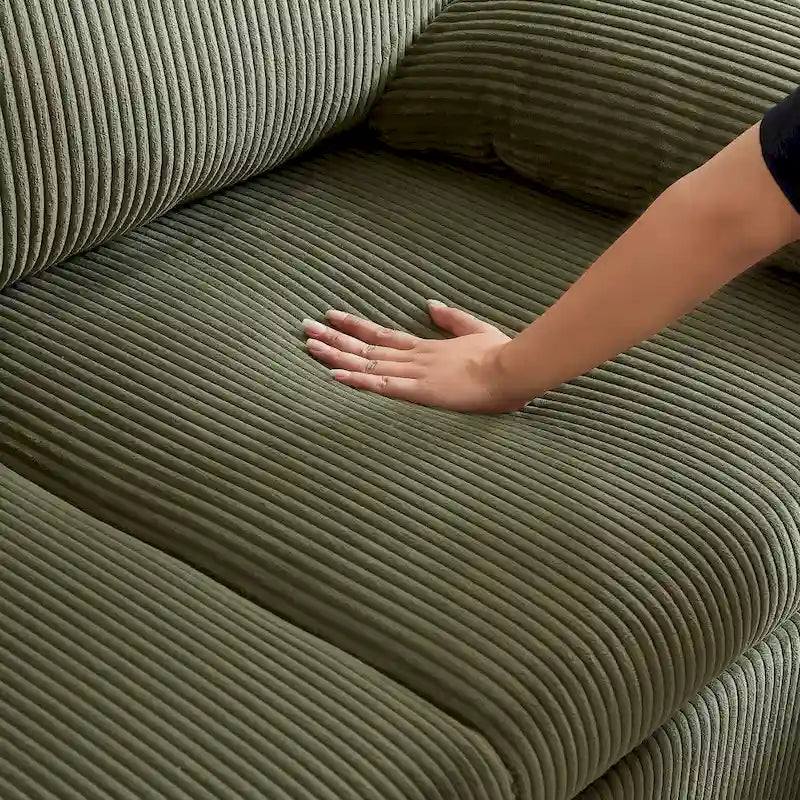 Divano Loveseat da 164 cm con Letto Estraibile, Divano Letto Convertibile in Velluto a Coste