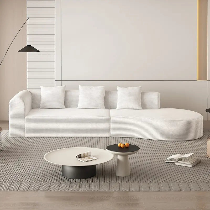 123.2 Corduroy Cloud 4-Seater Sectional Sofa