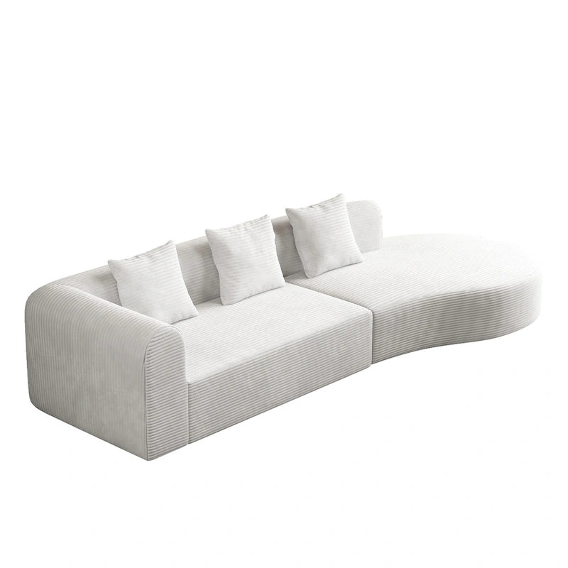 123.2 Sofa Sectionnel 4 Places Cloud en Velours Côtelé
