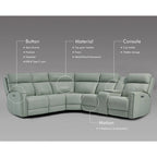 Canapé d'angle électrique 6 places en cuir véritable 104 L et fauteuil inclinable 39 L avec zéro gravité, ports USB, 2 fauteuils fixes sans accoudoirs