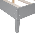 Letto a piattaforma in legno massiccio matrimoniale con comodini e lampade da testiera integrati