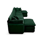 Divano sezionale modulare a U in velluto a coste oversize da 6 pezzi con pouf