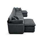 Divano sezionale modulare a U in velluto a coste oversize da 6 pezzi con pouf