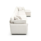 Divano sezionale modulare a U in velluto a coste oversize da 6 pezzi con pouf