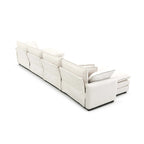 Divano sezionale modulare a U in velluto a coste oversize da 6 pezzi con pouf