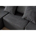 Divano modulare a L in velluto a coste Cloud da 275 cm con chaise longue