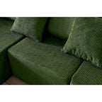 Divano modulare a L in velluto a coste Cloud da 275 cm con chaise longue