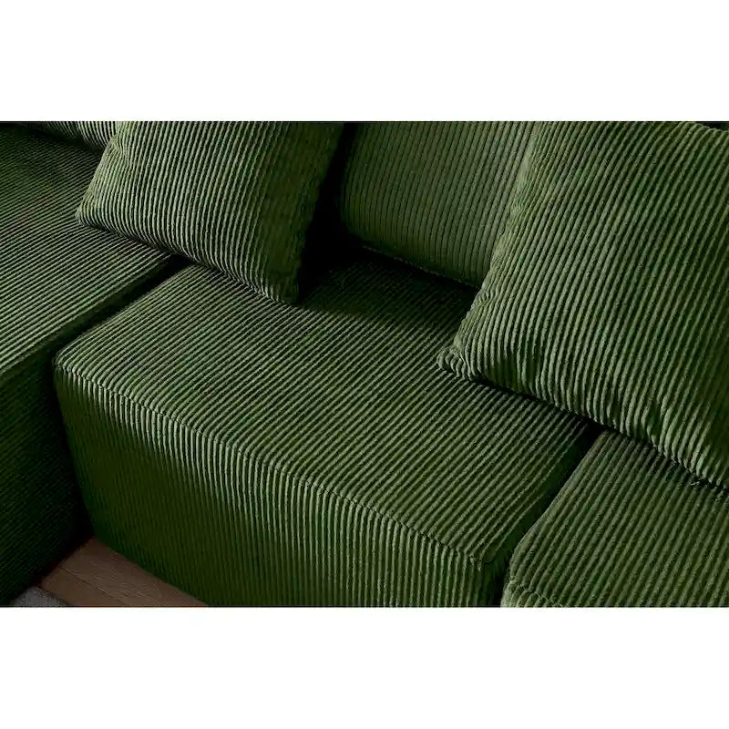Divano modulare a L in velluto a coste Cloud da 275 cm con chaise longue