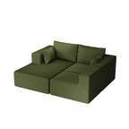 Divano modulare a L in velluto a coste Cloud da 275 cm con chaise longue