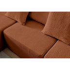 Divano modulare a L in velluto a coste Cloud da 275 cm con chaise longue