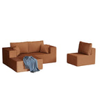 Divano modulare a L in velluto a coste Cloud da 275 cm con chaise longue