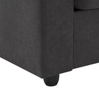 Canapé d'angle en polyester en forme de L de 255 cm avec canapé convertible 4 places, pouf et coussins à ressorts ensachés (capacité de 136 kg)