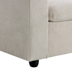Canapé d'angle en polyester en forme de L de 255 cm avec canapé convertible 4 places, pouf et coussins à ressorts ensachés (capacité de 136 kg)