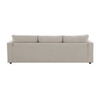 Canapé d'angle en polyester en forme de L de 255 cm avec canapé convertible 4 places, pouf et coussins à ressorts ensachés (capacité de 136 kg)
