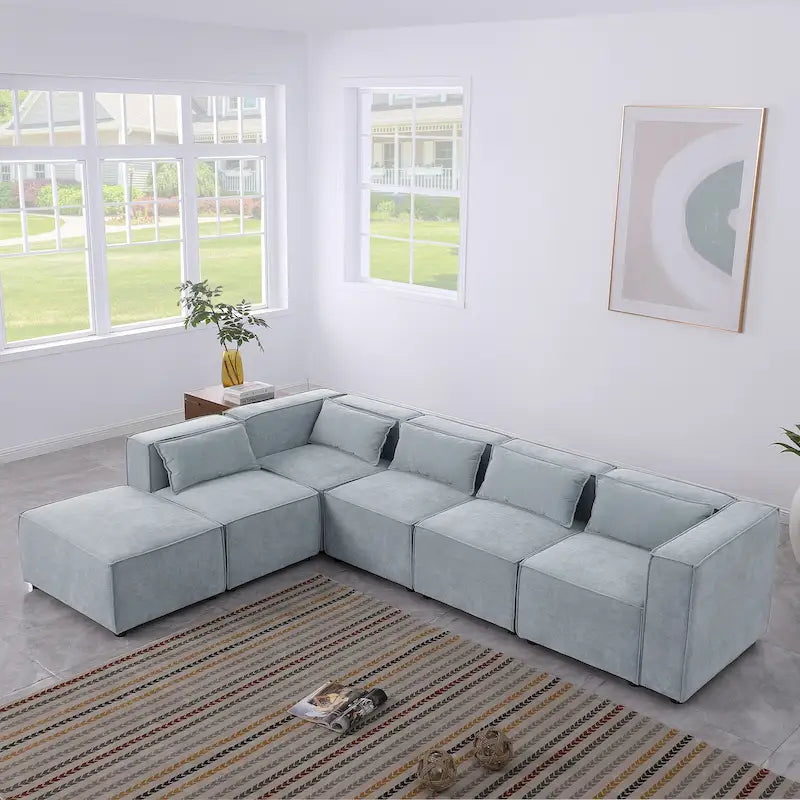 Canapé modulable en tissu chenille combinable à l'infini