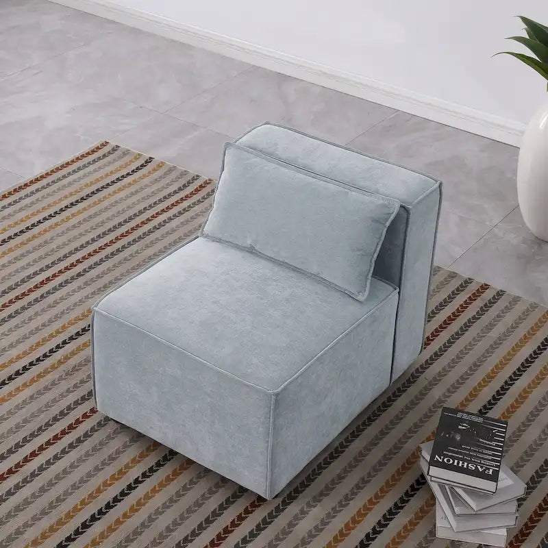 Canapé modulable en tissu chenille combinable à l'infini