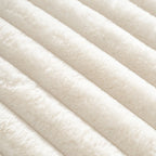 Divano componibile a L con penisola, 3 posti, modello "Faux Fur Cloud 110", con due cuscini decorativi inclusi