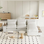Divano a L a 3 posti beige da 109,8 L con contenitori