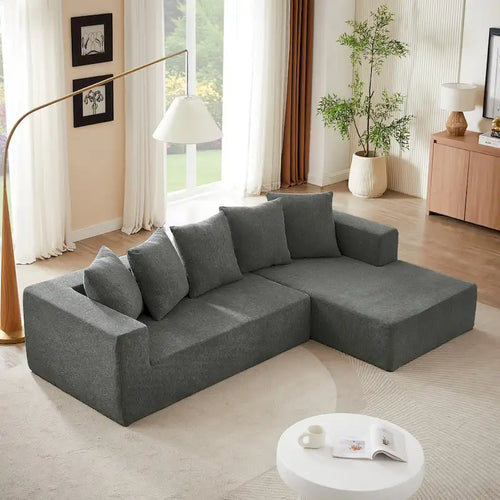 105.2 Divano modulare sezionale a L a destra Cloud Chenille, 2 pezzi a combinazione libera